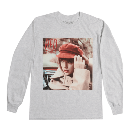 Taylor Swift Album Cover Heather Grey Long Sleeve Sweatshirt